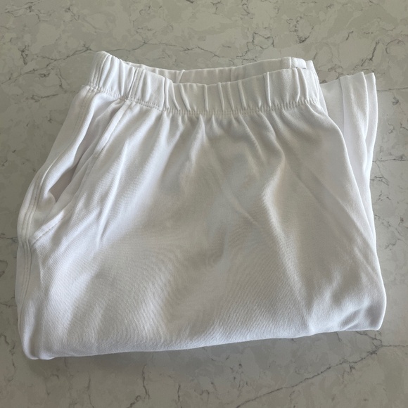 Lands End Womens Pants L Large TALL Sport Knit Straight Leg High Waist White - Picture 2 of 7